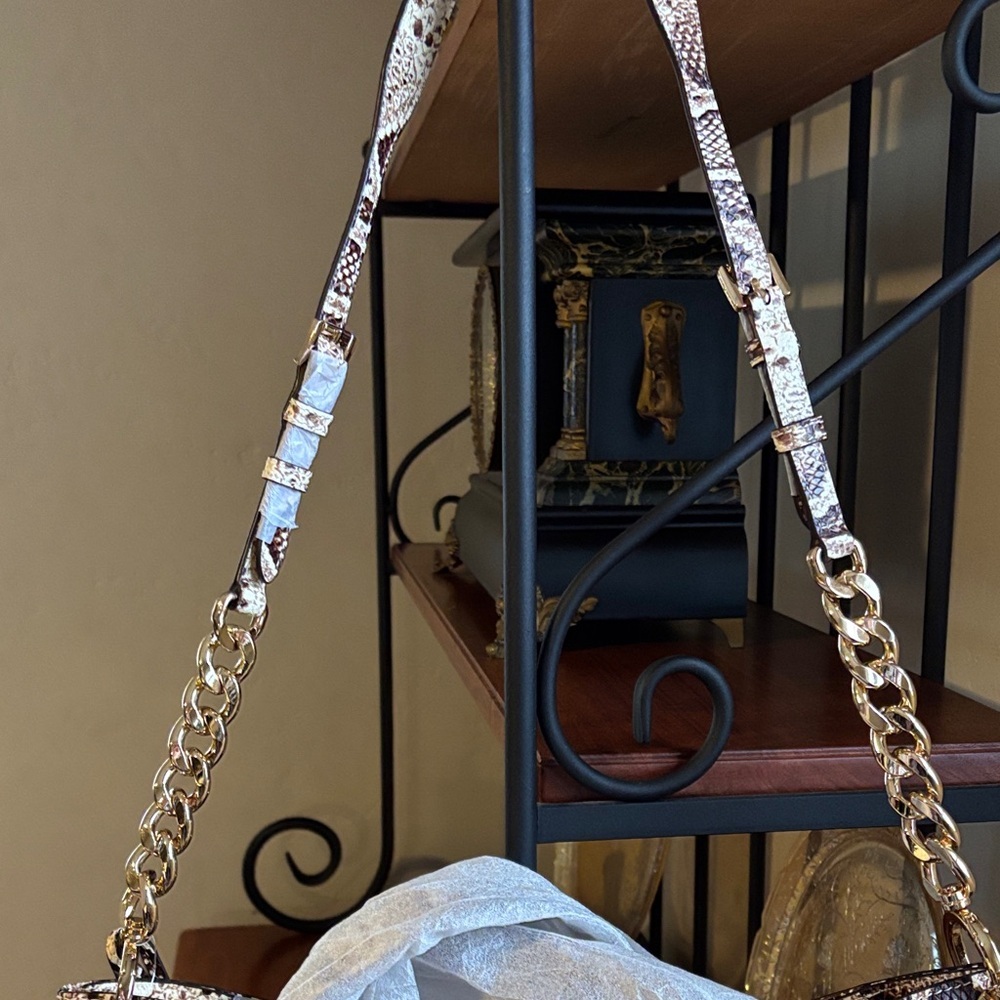 New Large Michael Kors Uptown Astor Legacy Python Embossed Leather Tote Bag - Picture 5 of 9